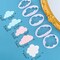 1 Set of 5PCS Plastic Fluffy Fondant Cloud Cutter Gum Paste Cutter 3D Embossing Cookie Cake Molds Cupcake Topper Sugar Craft Fondant Decorating Tools for Kids Adults Kitchen